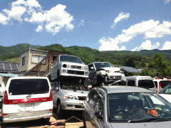 長野県での廃車引取りを担当する現場