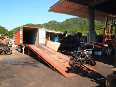 島根県での廃車引取りを担当する工場